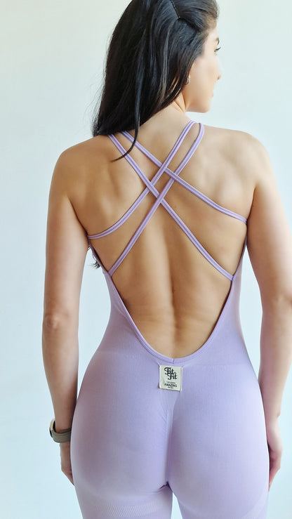 Mono push up con estrellas color lavanda