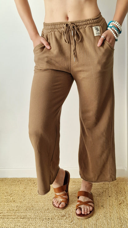 Calças Zen Cropped Camel