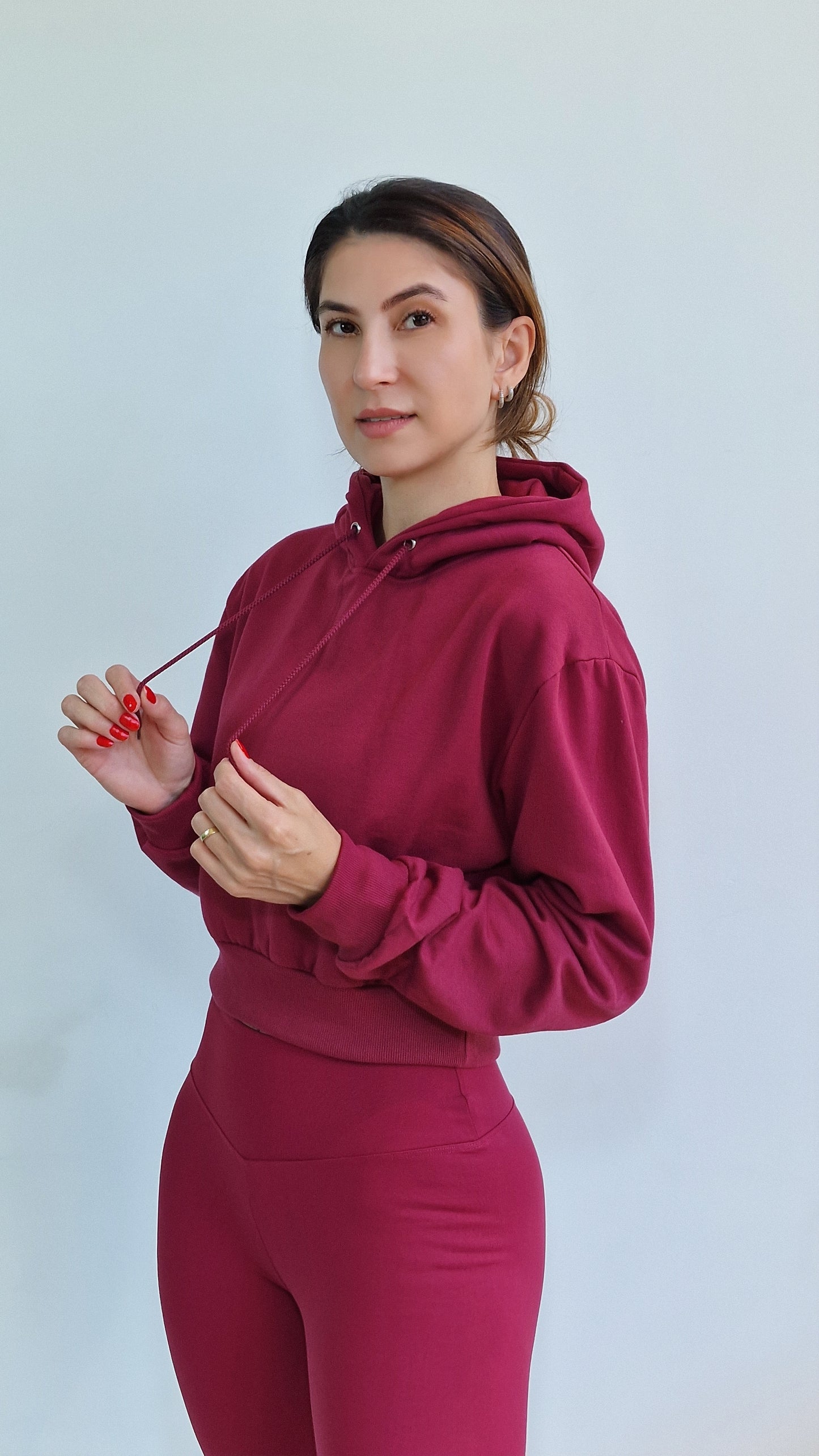 Sweater Crop Classic Bordeaux