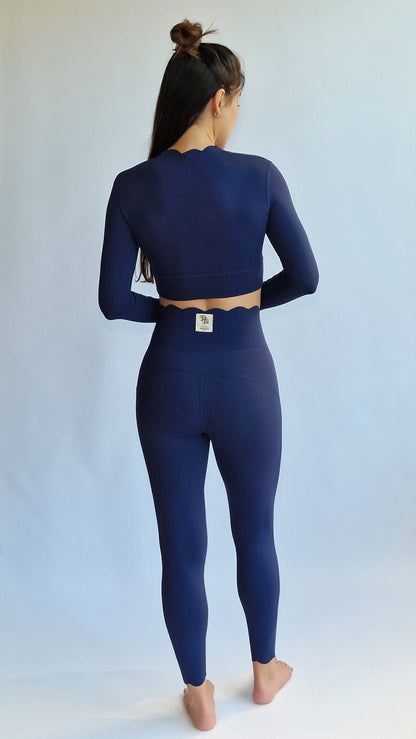 Conjunto Top Scallop & Legging Cintura Alta