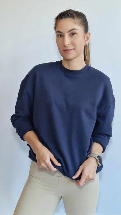 Sweater Basic Oversized Azul Marinho