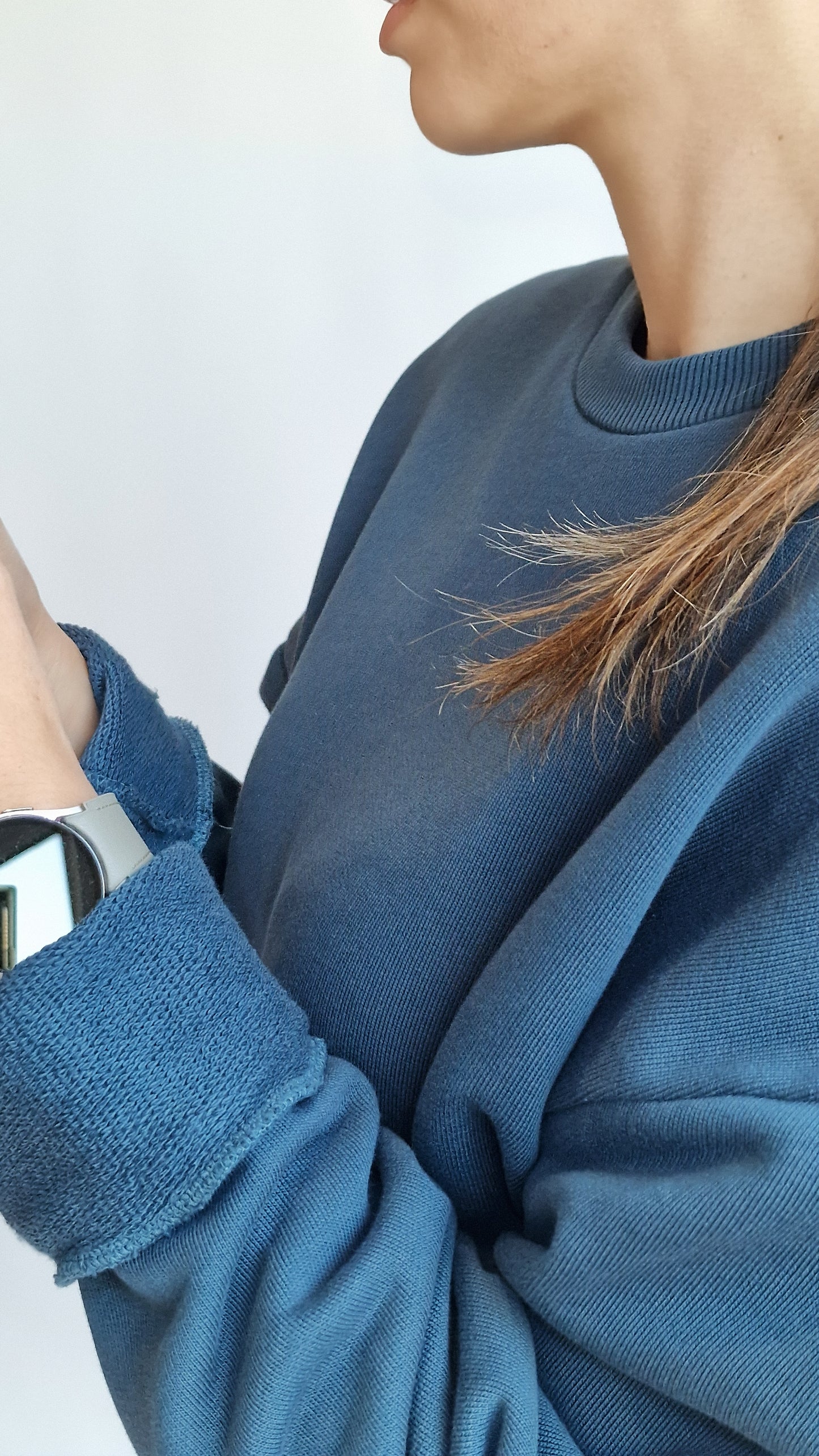 Sweater Basic Oversized Azul Petróleo