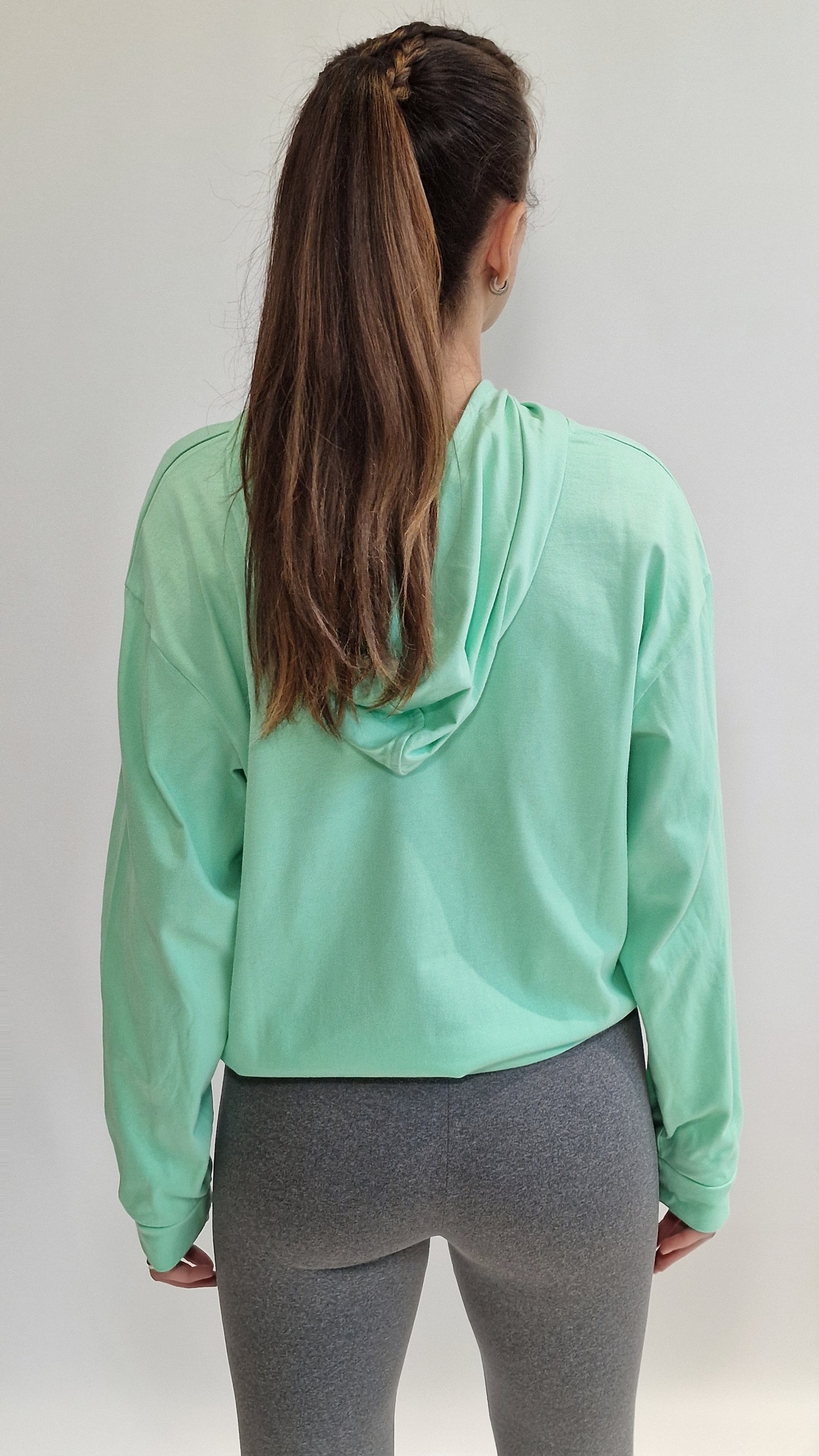 Sweatshirt Oversized com Capuz Menta