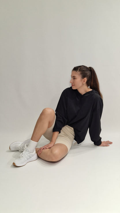 Sweatshirt Oversized com Capuz Preto