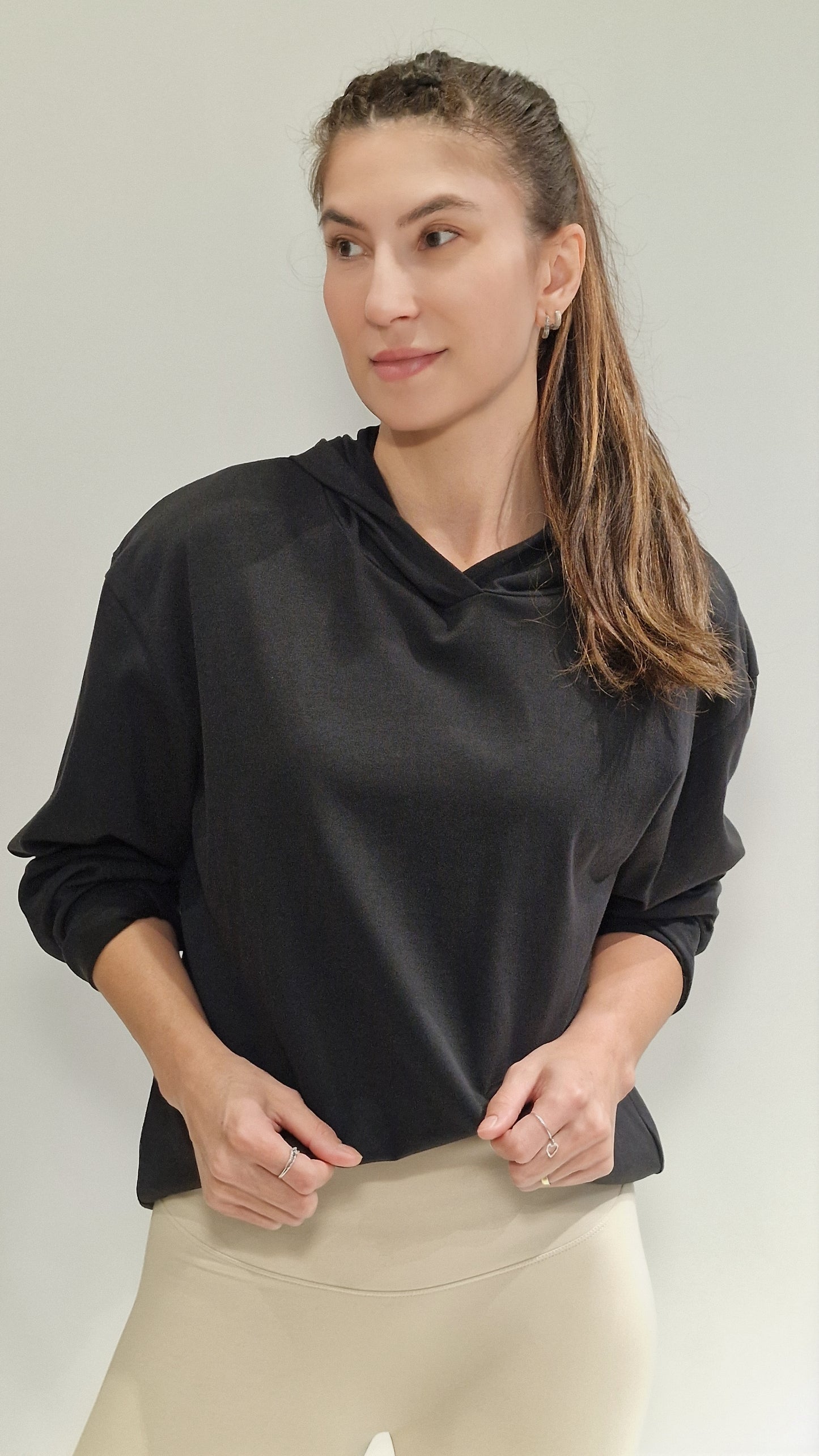 Sweatshirt Oversized com Capuz Preto