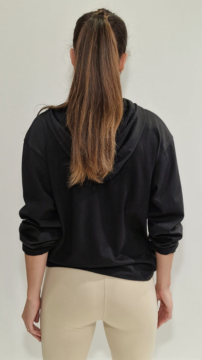 Sweatshirt Oversized com Capuz Preto