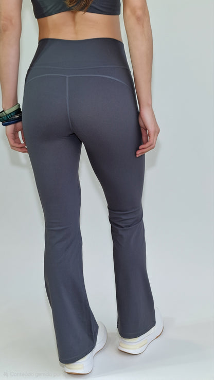 Leggings Corte Direito Cinza Chumbo