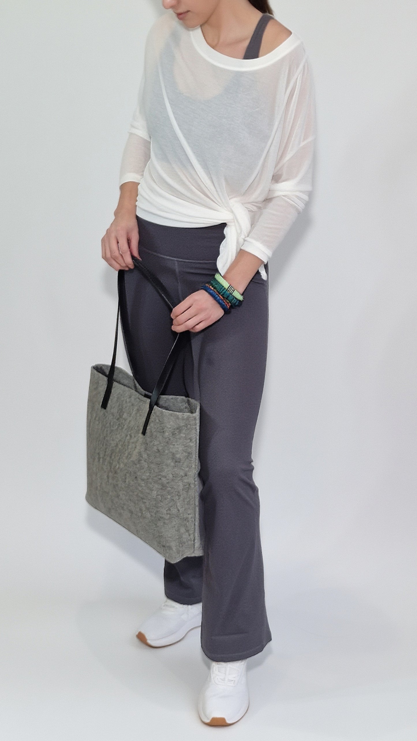 SHOP BAG Feltro Cinza com Bolsa