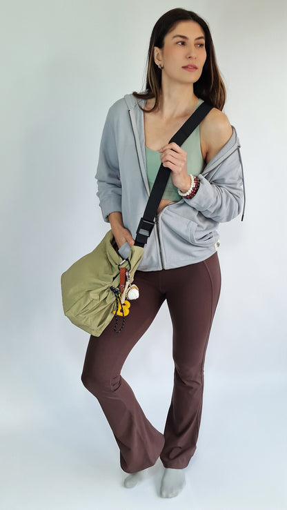 Top Alças Finas nas Costas e Decote Redondo a Frente Verde Sálvia