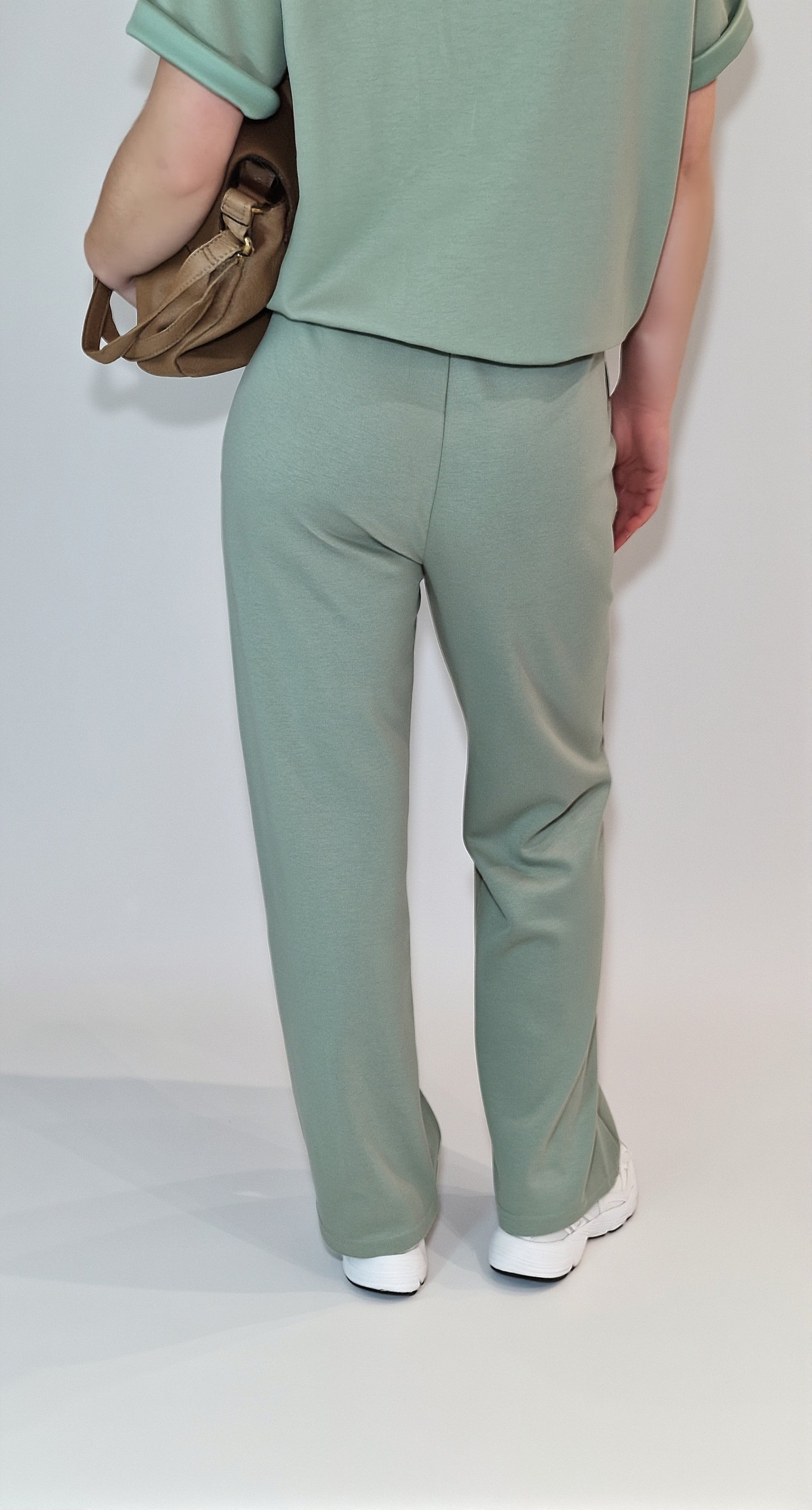 Calças de Malha Americana Verde Sálvia