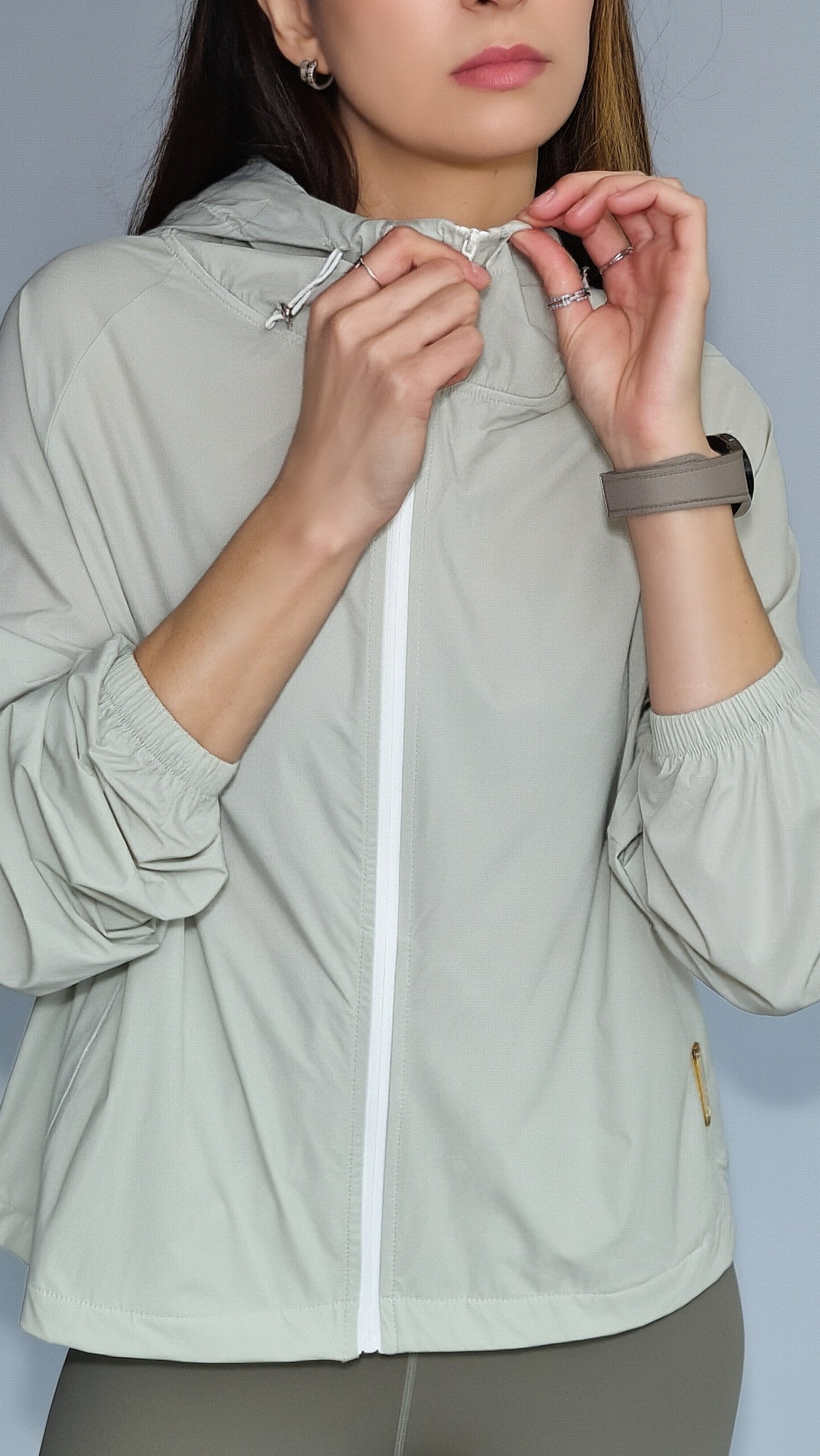 Corta - Vento Ultra Light com Capuz Verde