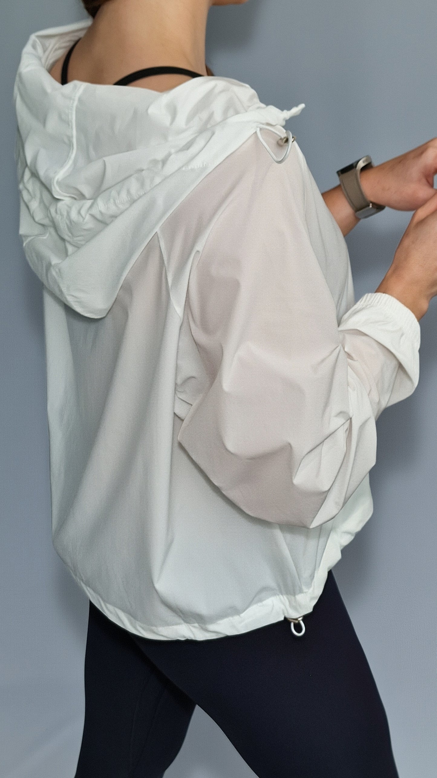 Corta - Vento Ultra Light com Capuz Branco