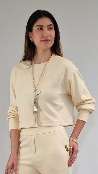 Sweater Cropped Baunilha