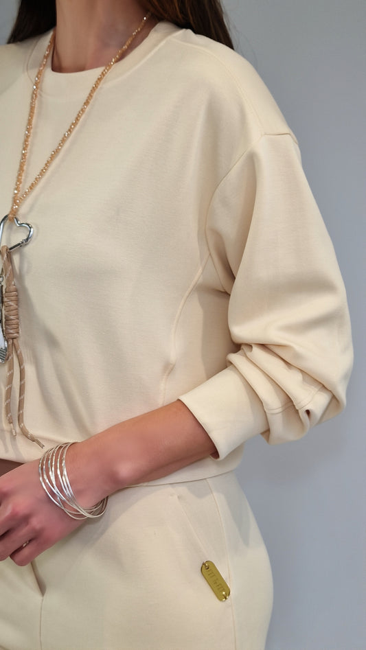 Sweater Cropped Baunilha