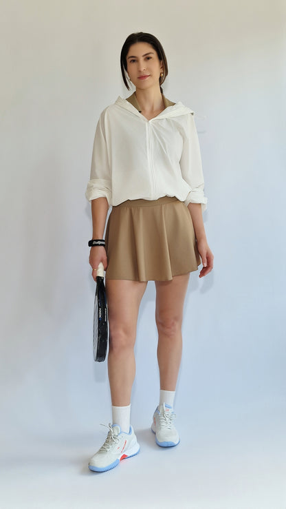 Conjunto Saia-Short Fluida & Top Gola Polo