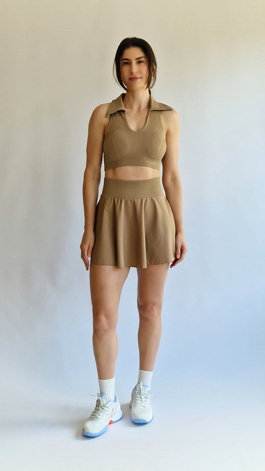 Conjunto Saia-Short Fluida & Top Gola Polo