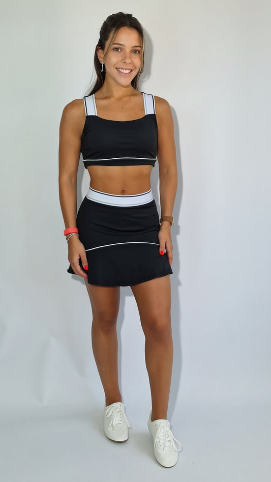 Conjunto Smash Saia-Short & Top Preto