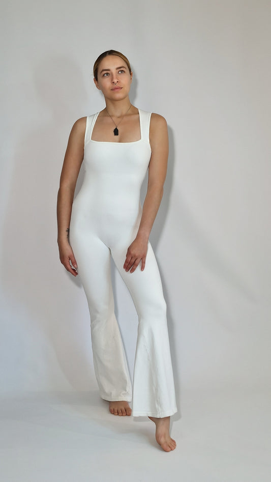 Macacão Studio/Yoga Flare Branco